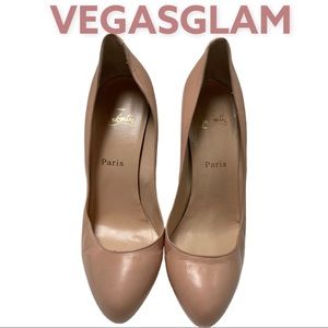 Christian Louboutin nude 120mm platform heels size 40.5
